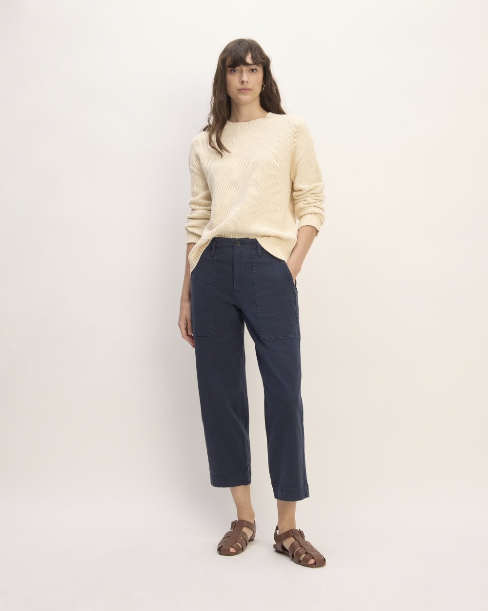 The Organic Utility Pant in Navy — front view