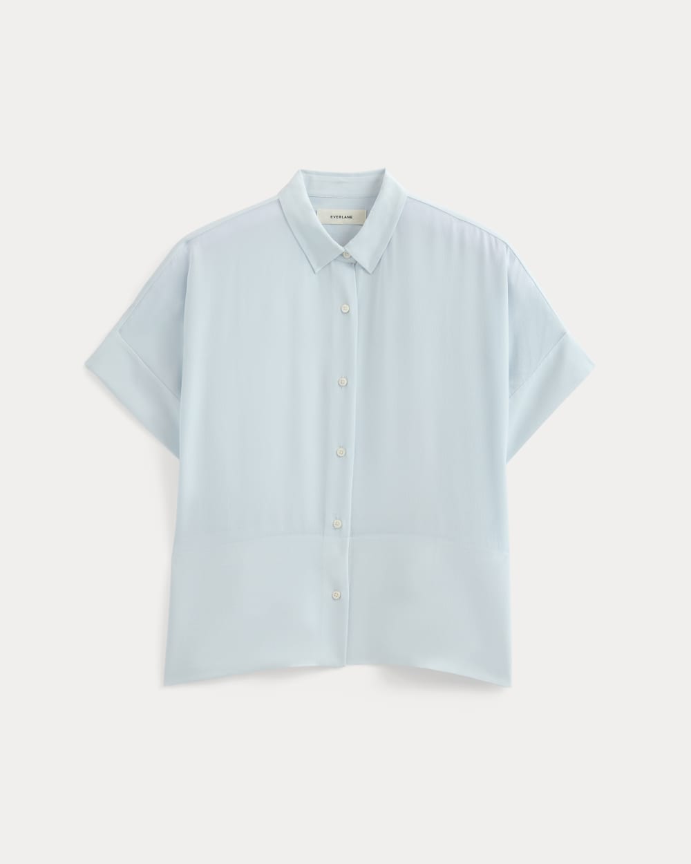 The Boxy Shirt in Washable Silk in Skywriting — alternate view
