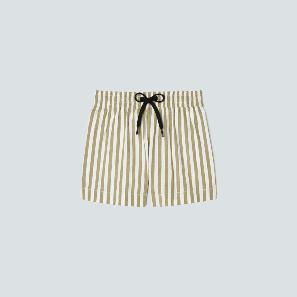 The Seersucker Boxer Short in Nutria / Off-White — front view