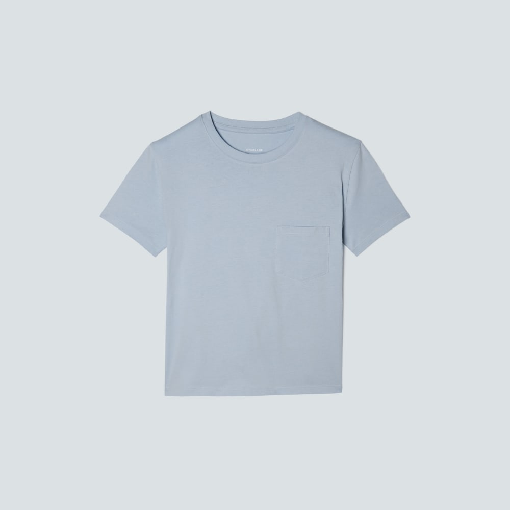 The Box-Cut Tee in Essential Cotton in Mist — front view