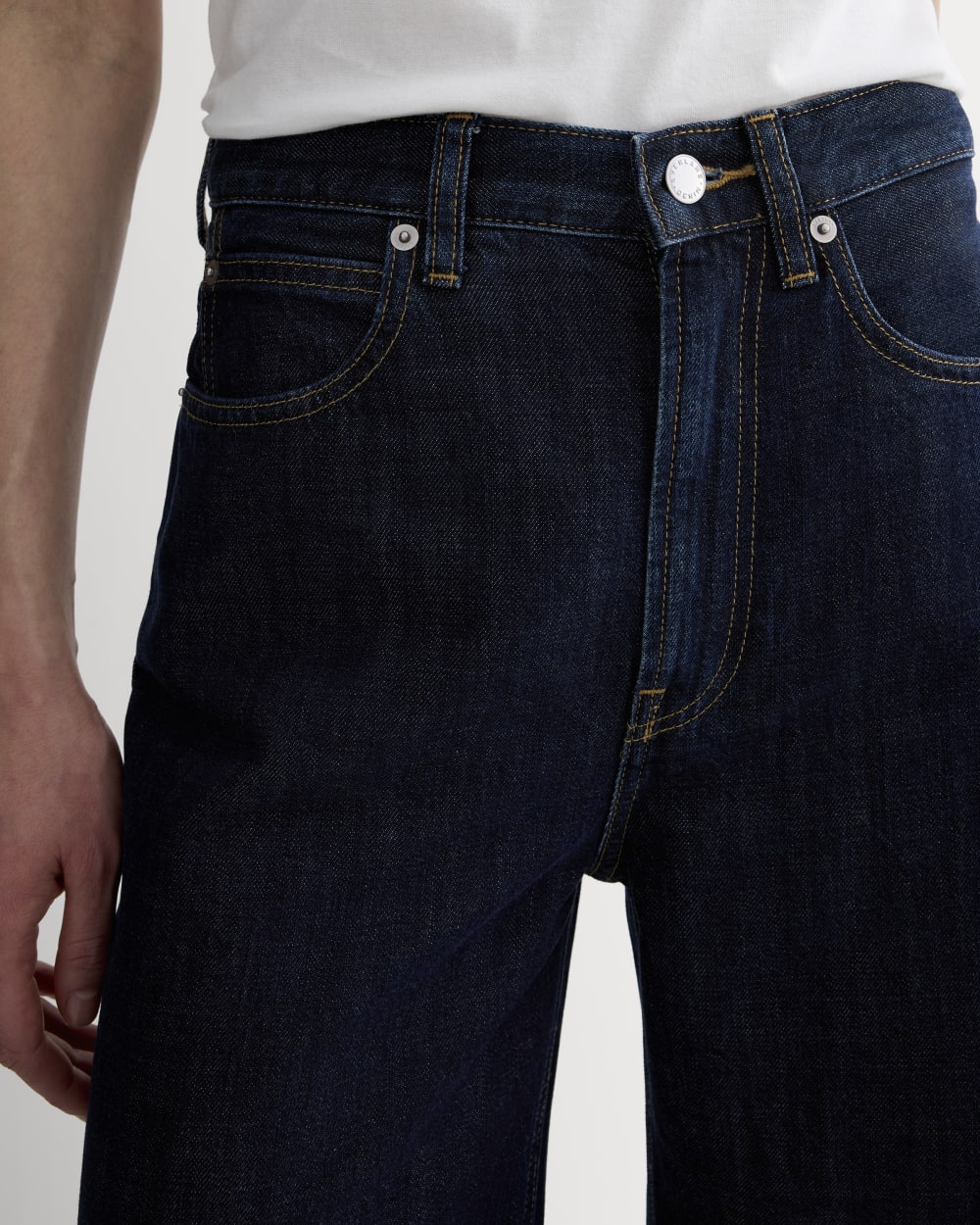 The OG Baggy Jean in Dark Indigo — detail view