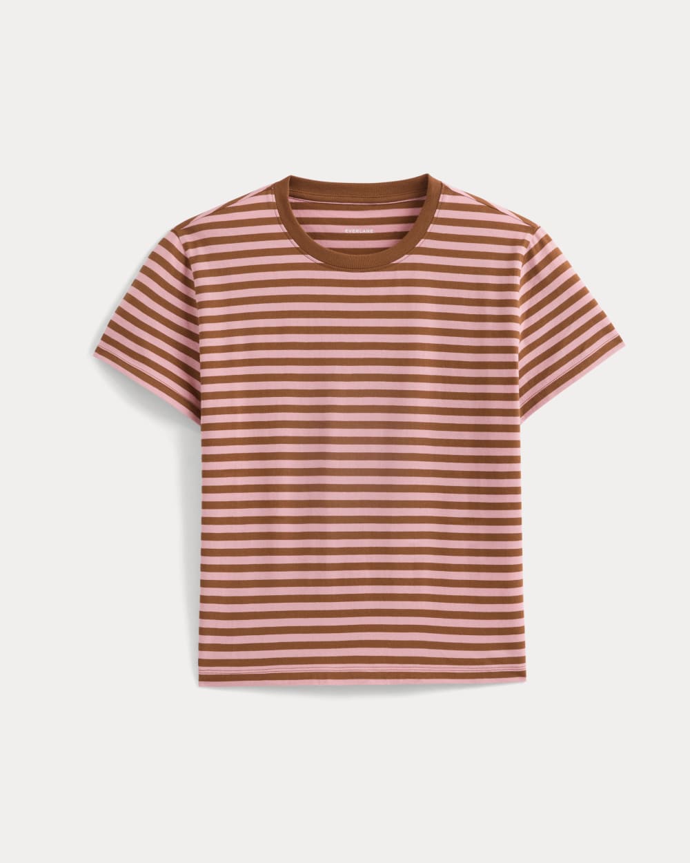 The Box-Cut Tee in Essential Cotton in Toffee/Pink — alternate view