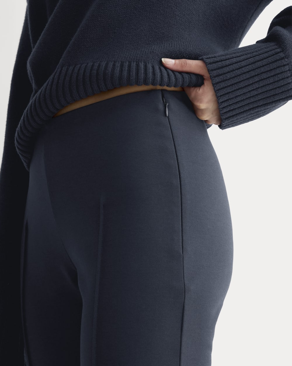 The Dream Kick Flare Pant in Navy — detail view