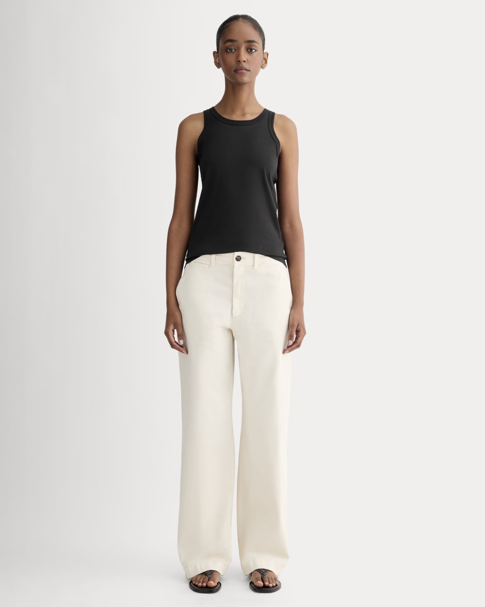 The Tank in Essential Cotton in Black — detail view