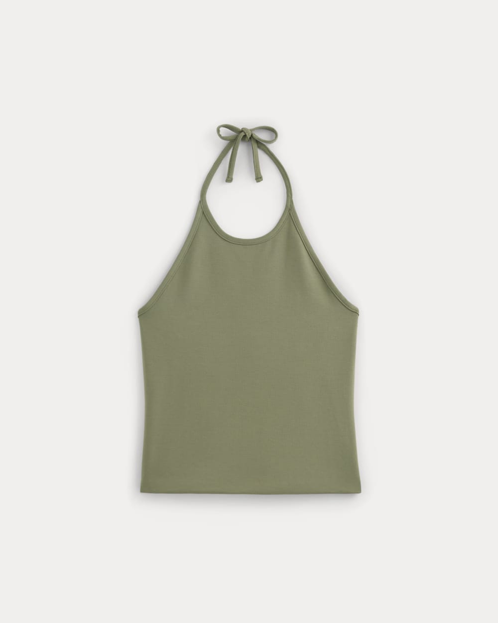 The Form Halter Top in Lichen Green — alternate view