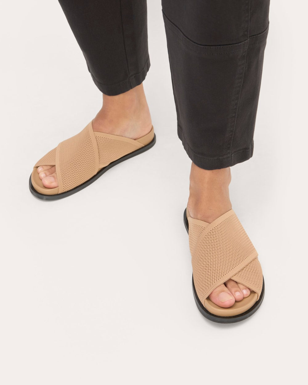 The ReKnit Form Crossover Sandal in Caramel — alternate view