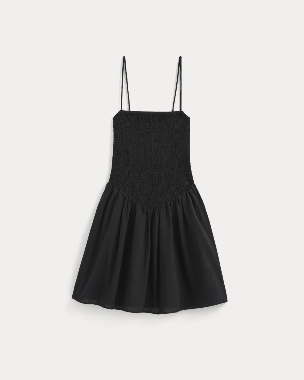Gauze Smocked Mini Dress in Black — alternate view