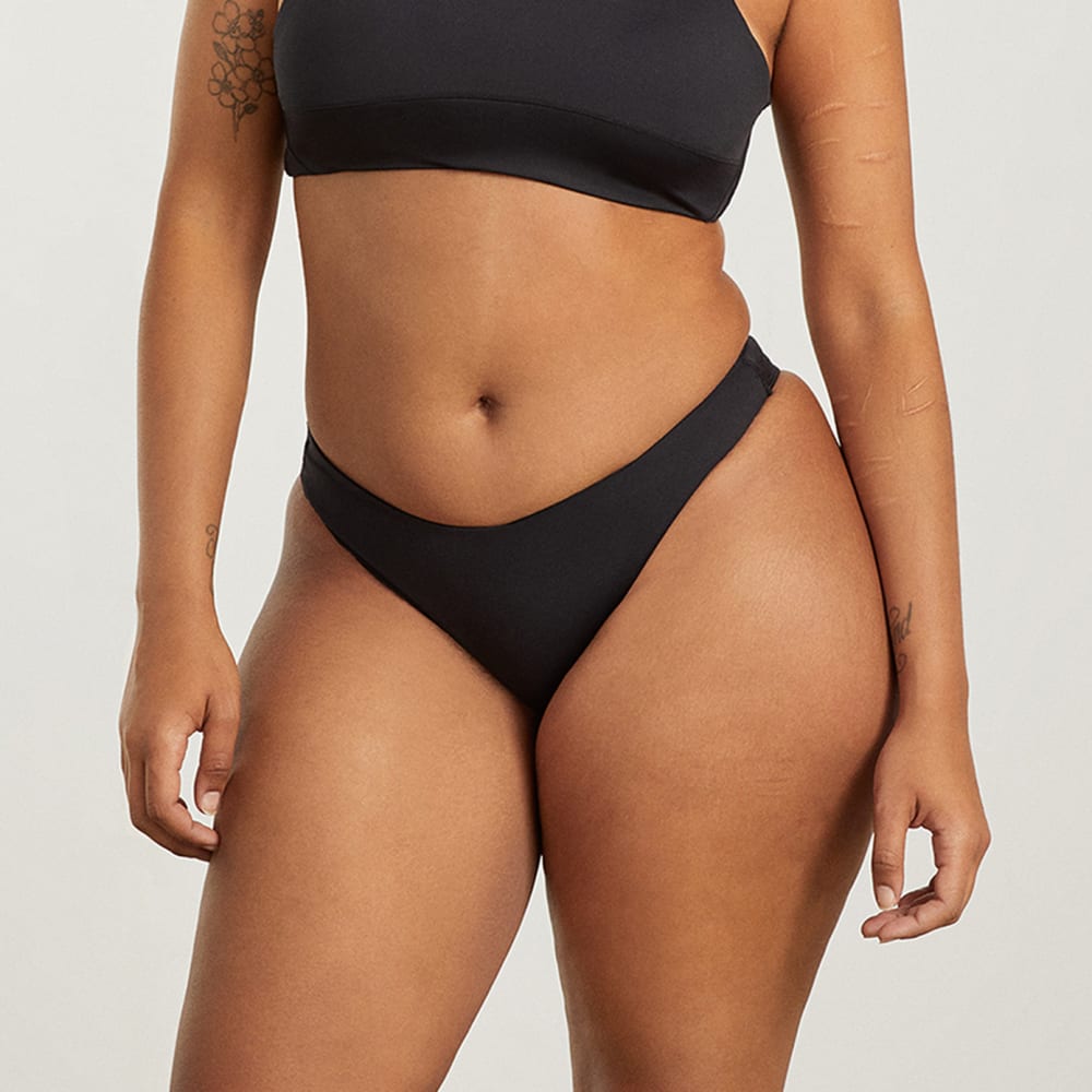 The Thigh-High Bikini Bottom in Black — alternate view