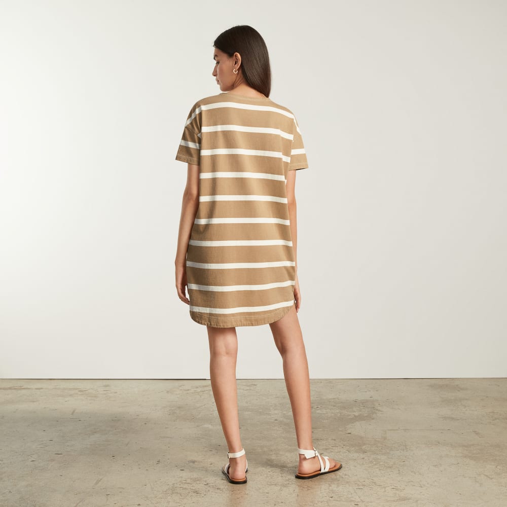 The Oversized Mariner Dress in Iced Coffee / Tan — detail view