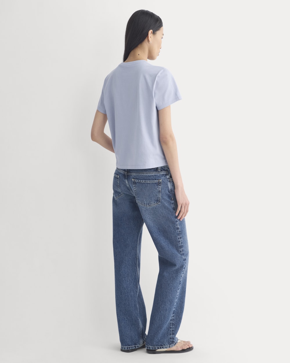The Box-Cut Tee in Essential Cotton in Aleutian — detail view