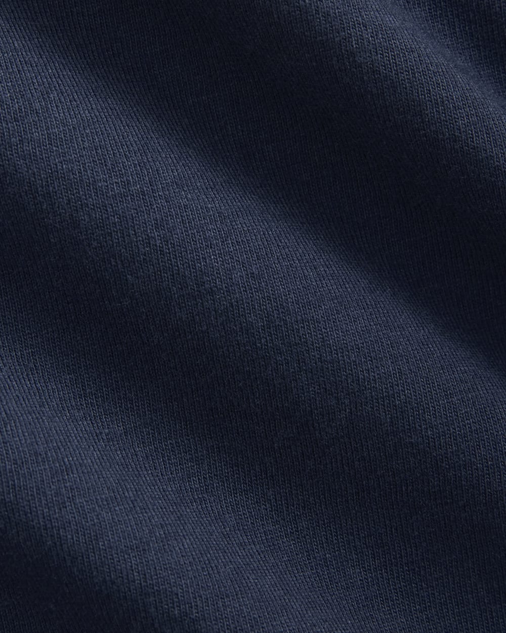 Slouchy Turtleneck In Essential Cotton in Deep Navy — detail view