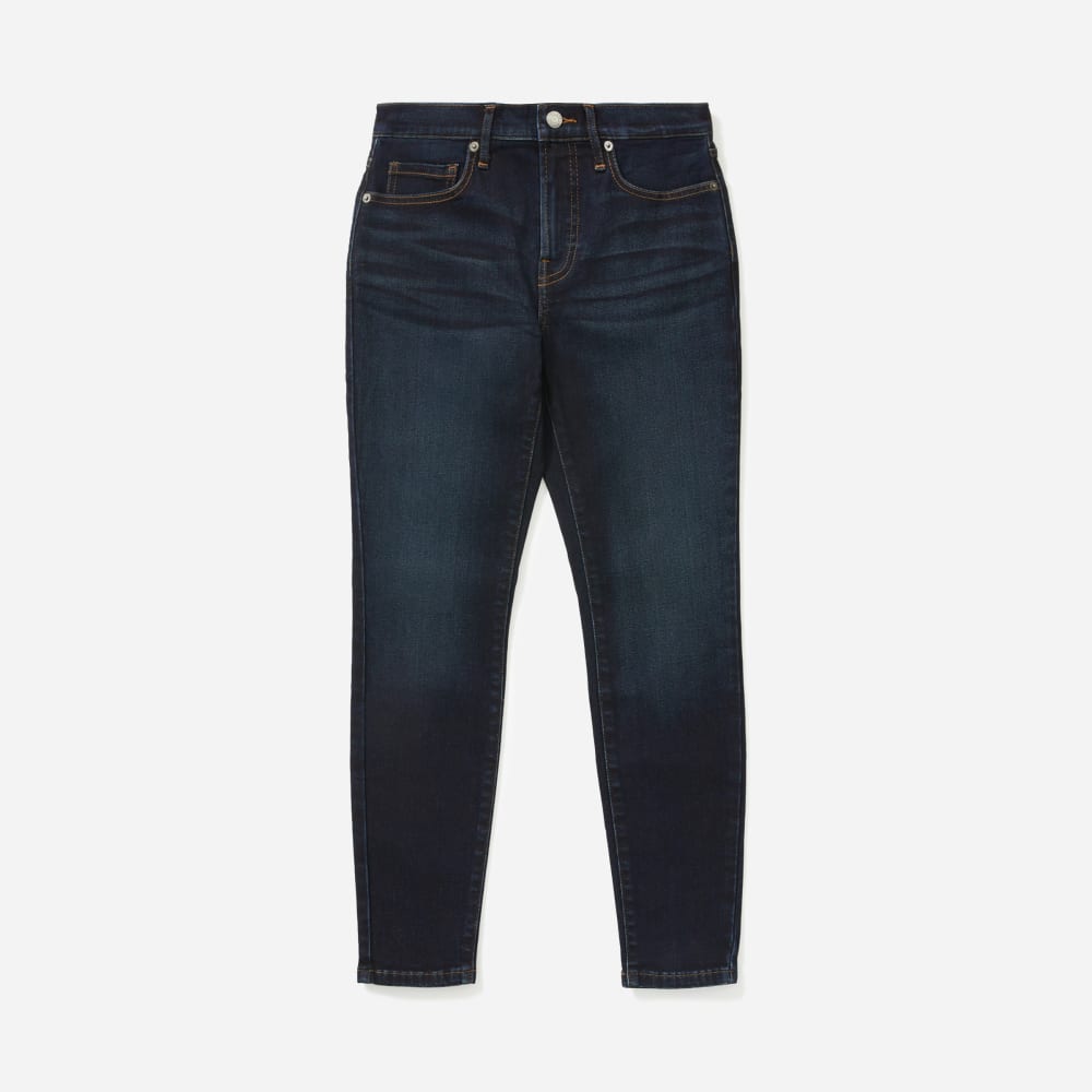 The Authentic Stretch High-Rise Skinny in Deep Indigo — front view