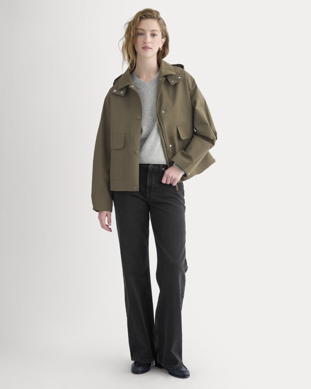 Re:Cycled Nylon Barrel Jacket in Beech — detail view