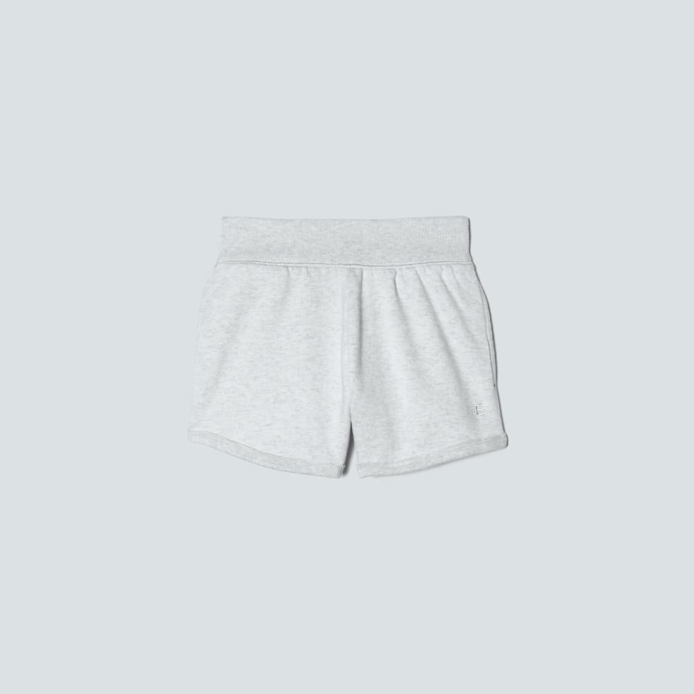 The Track Sweatshort in Light Heather Grey — front view