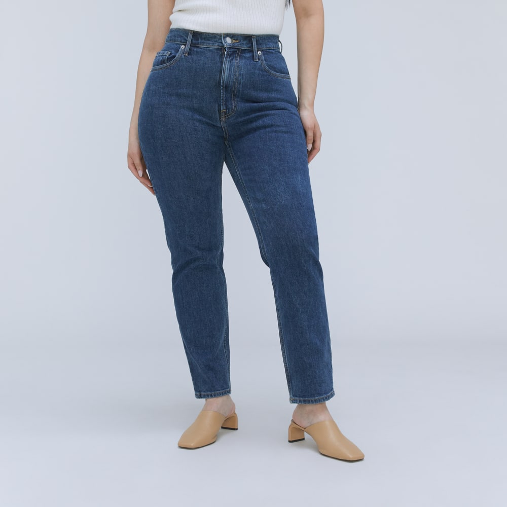 The Cheeky Hourglass Jean in Washed Midnight — front view