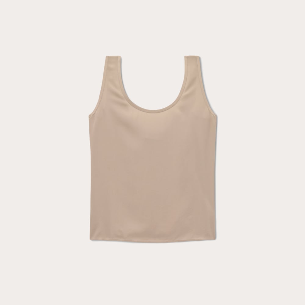 The Scoop Tank in Washable Silk in Burnt Sugar — alternate view