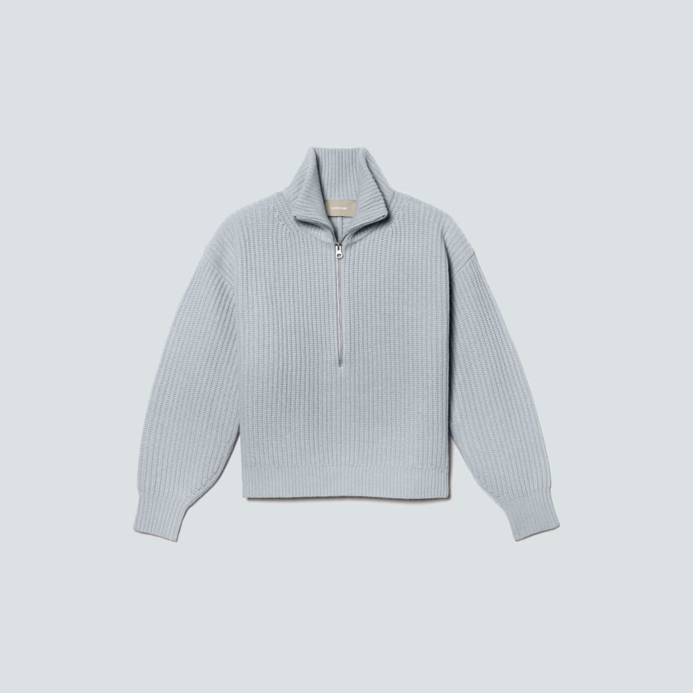 The Half-Zip Sweater in Luxe Merino in Sky — alternate view