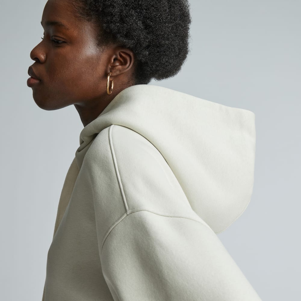 The ReTrack Hoodie in Pelican — detail view