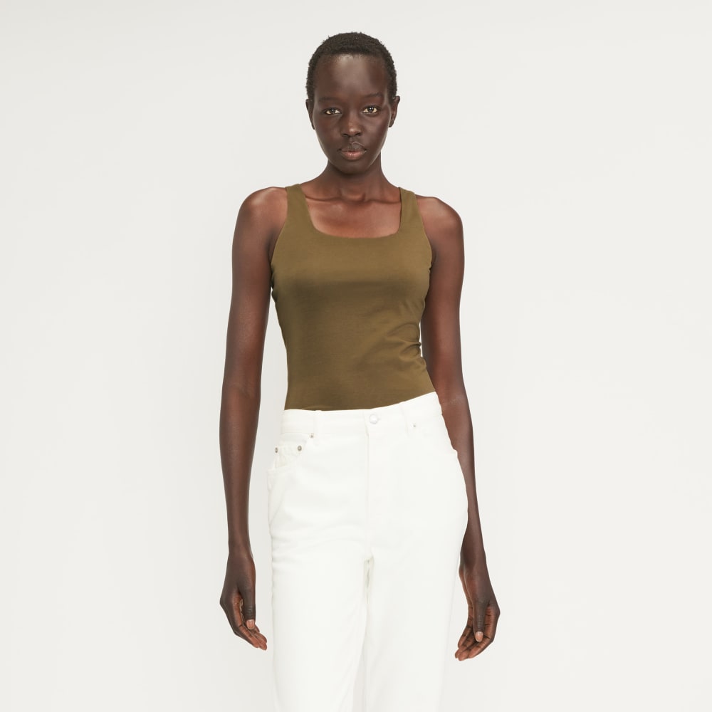 The Supima® Sleeveless Top in Beech — front view