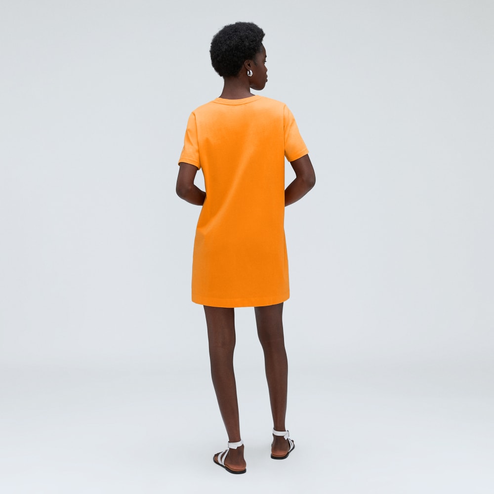 The Organic Cotton Weekend Tee Dress in Turmeric — detail view