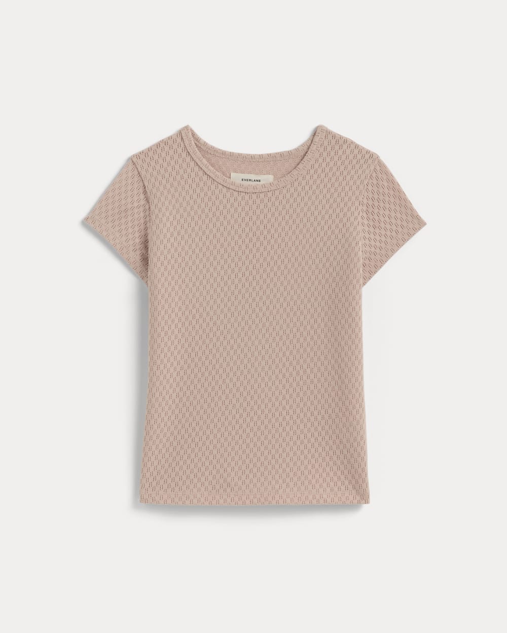 The Pointelle Short-Sleeve Tee in Rose Smoke — alternate view
