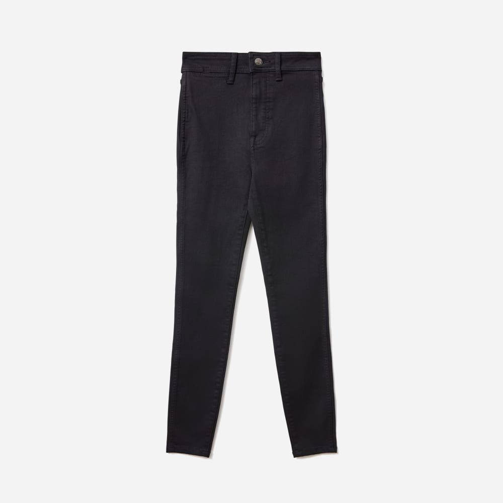 The Way-High® Clean Front Skinny Jean in Black — detail view