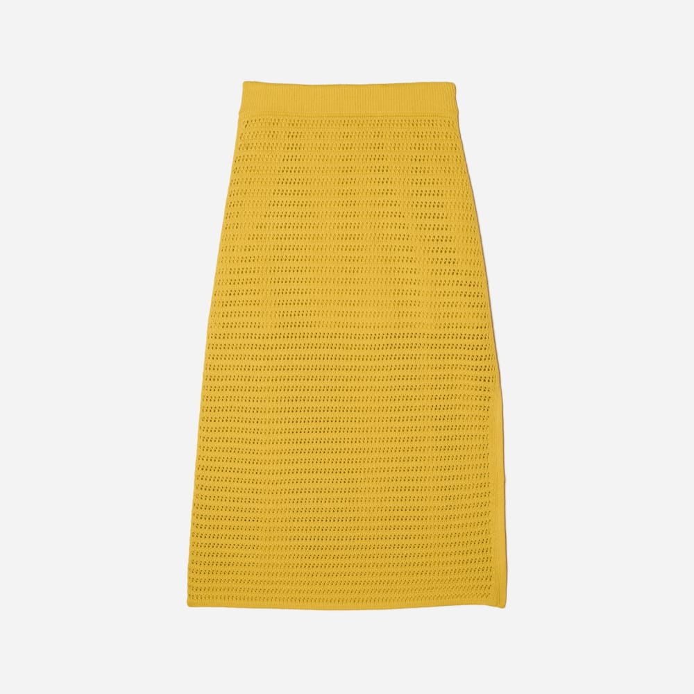 The Crochet Knit Skirt in Super Lemon — front view