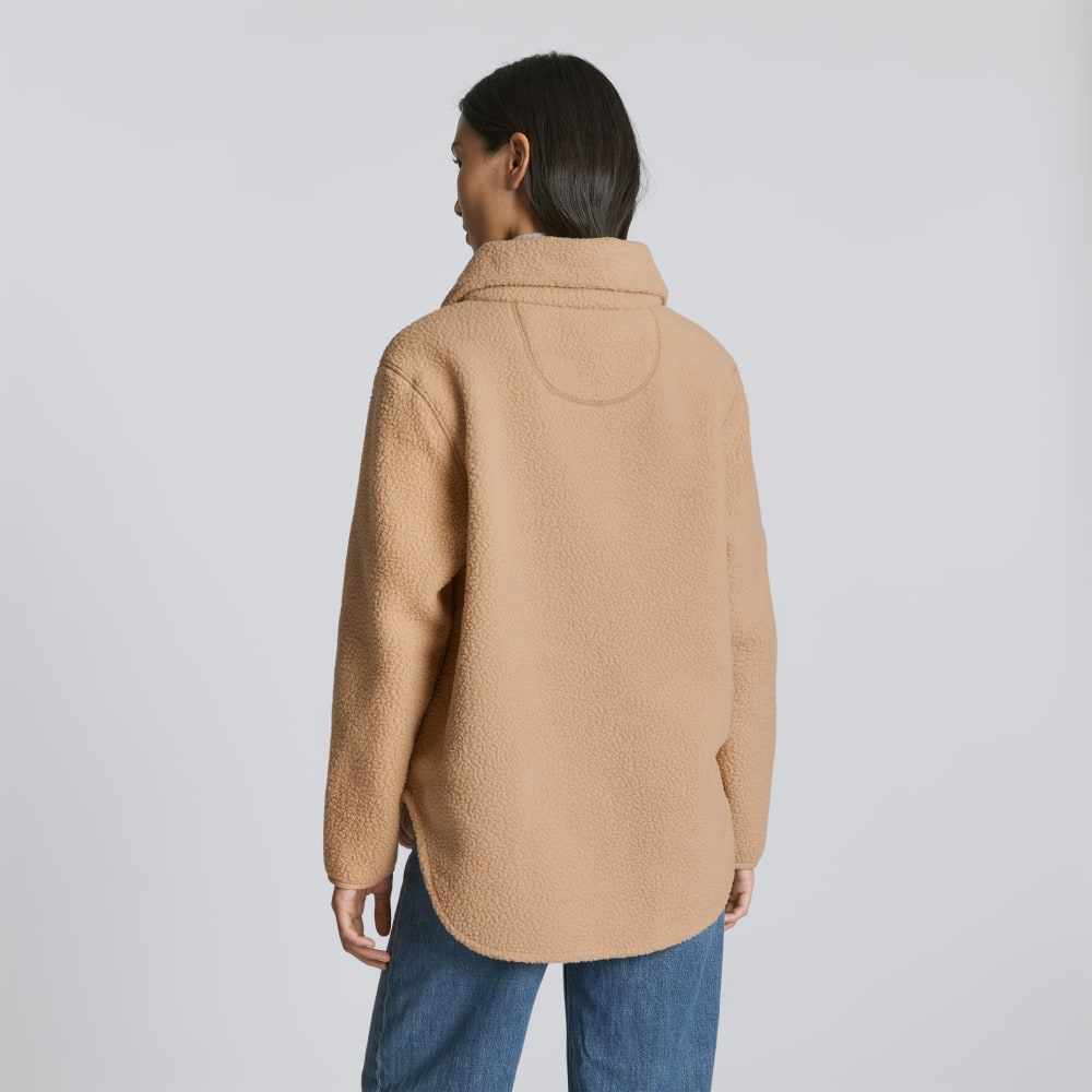 The ReNew Fleece Half-Zip in Tan — detail view