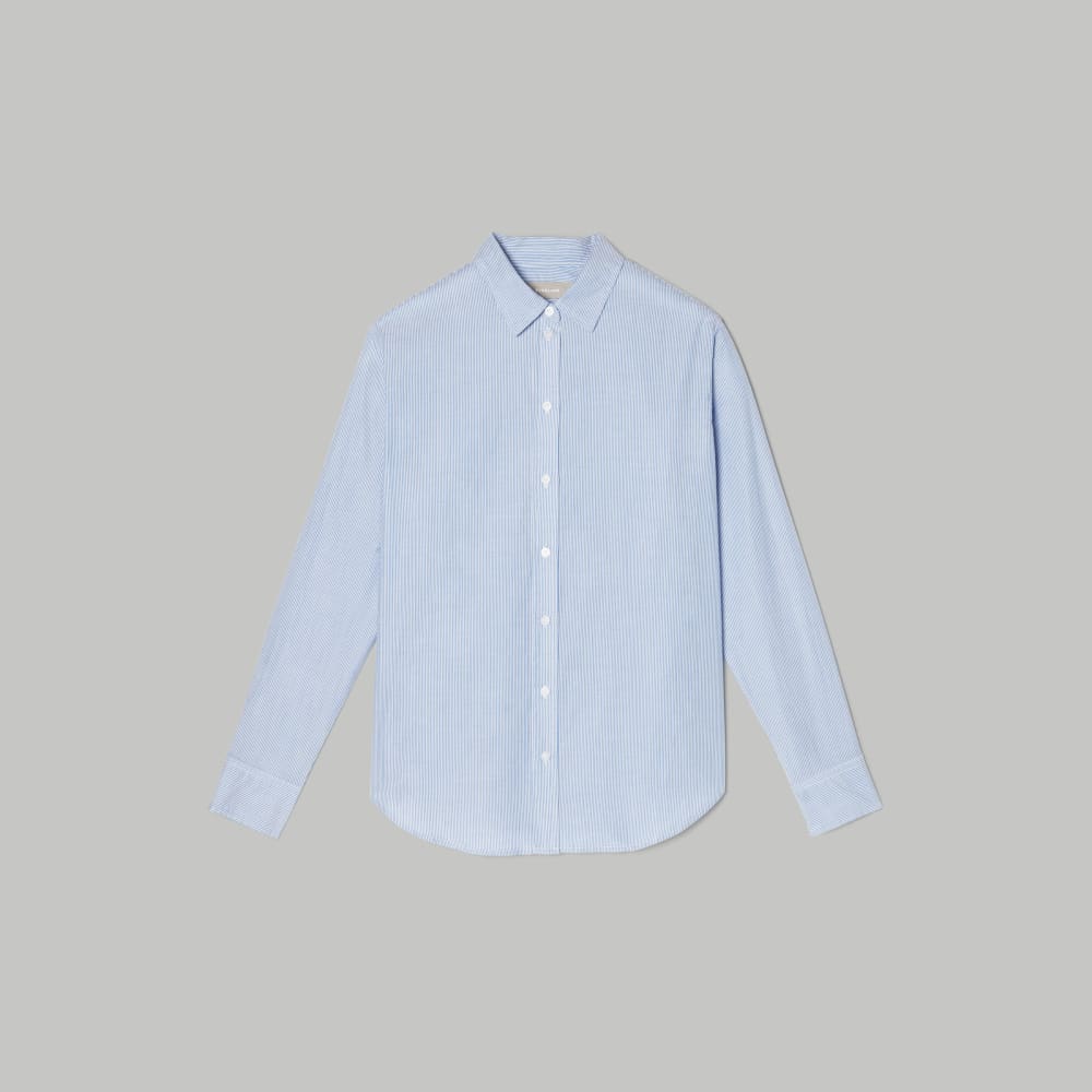 The Must-Have Shirt in Silky Cotton in Lapis Blue / White — alternate view