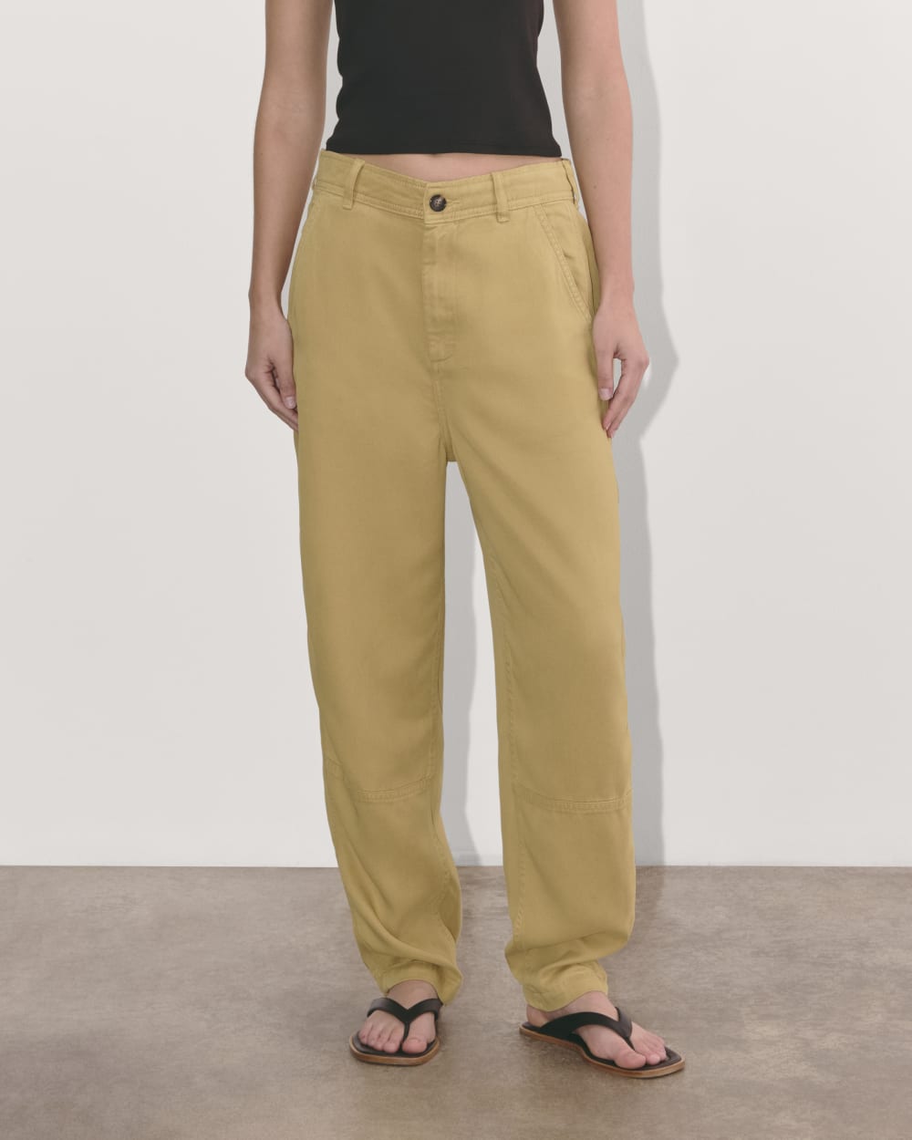 The Chino in Buttersoft in Classic Khaki — detail view