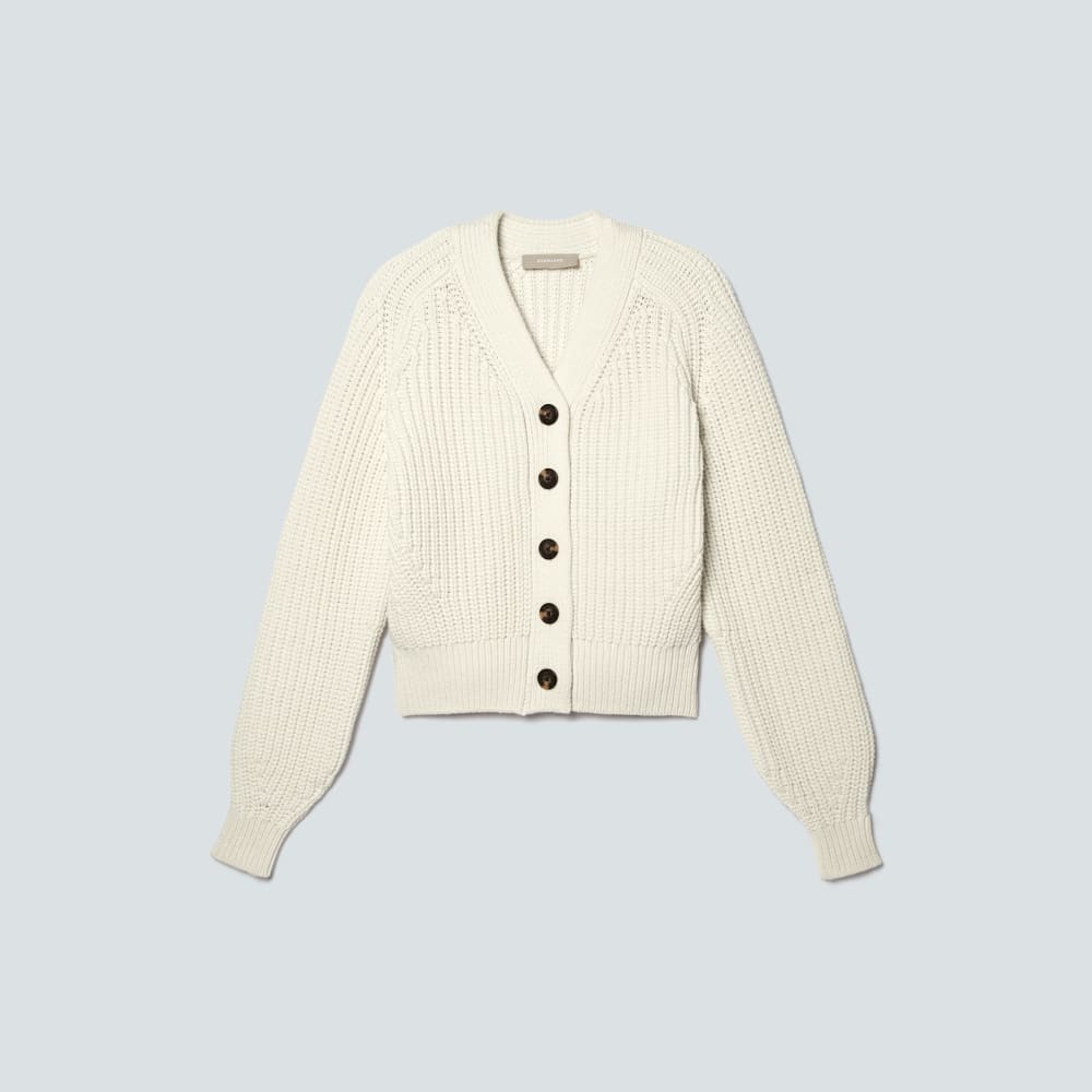 The Texture Cotton Cardigan in Canvas — alternate view