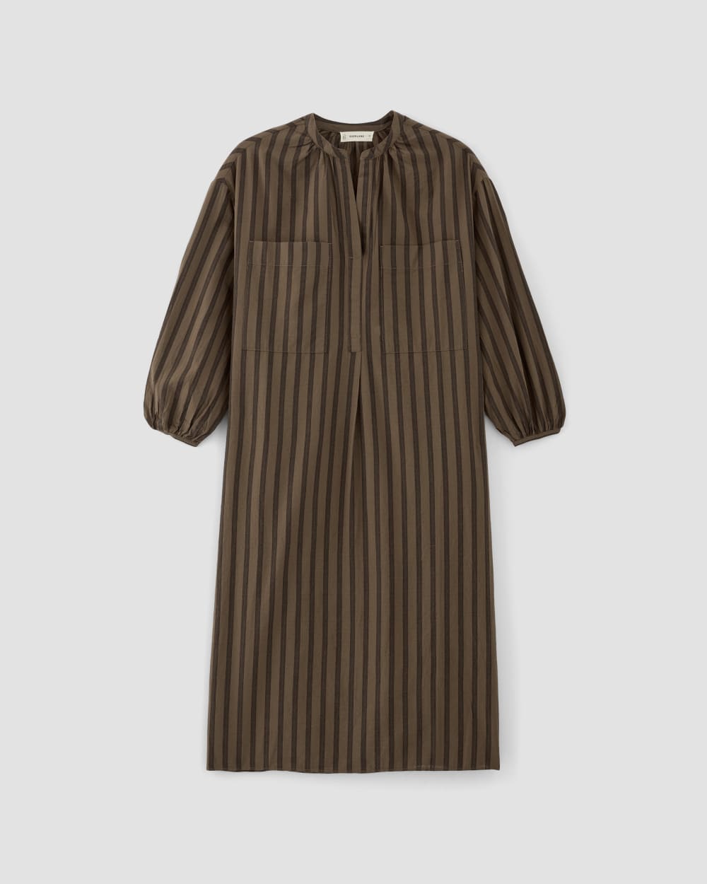 The Gauze Caftan Dress in Cocoa / Black — alternate view