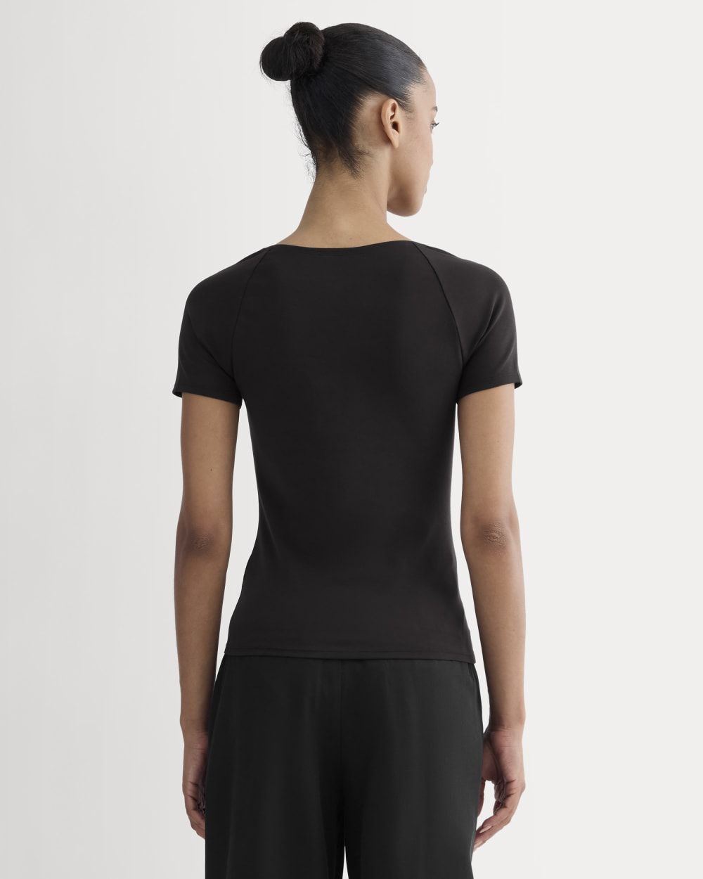 The Form Square-Neck Top in Black — detail view