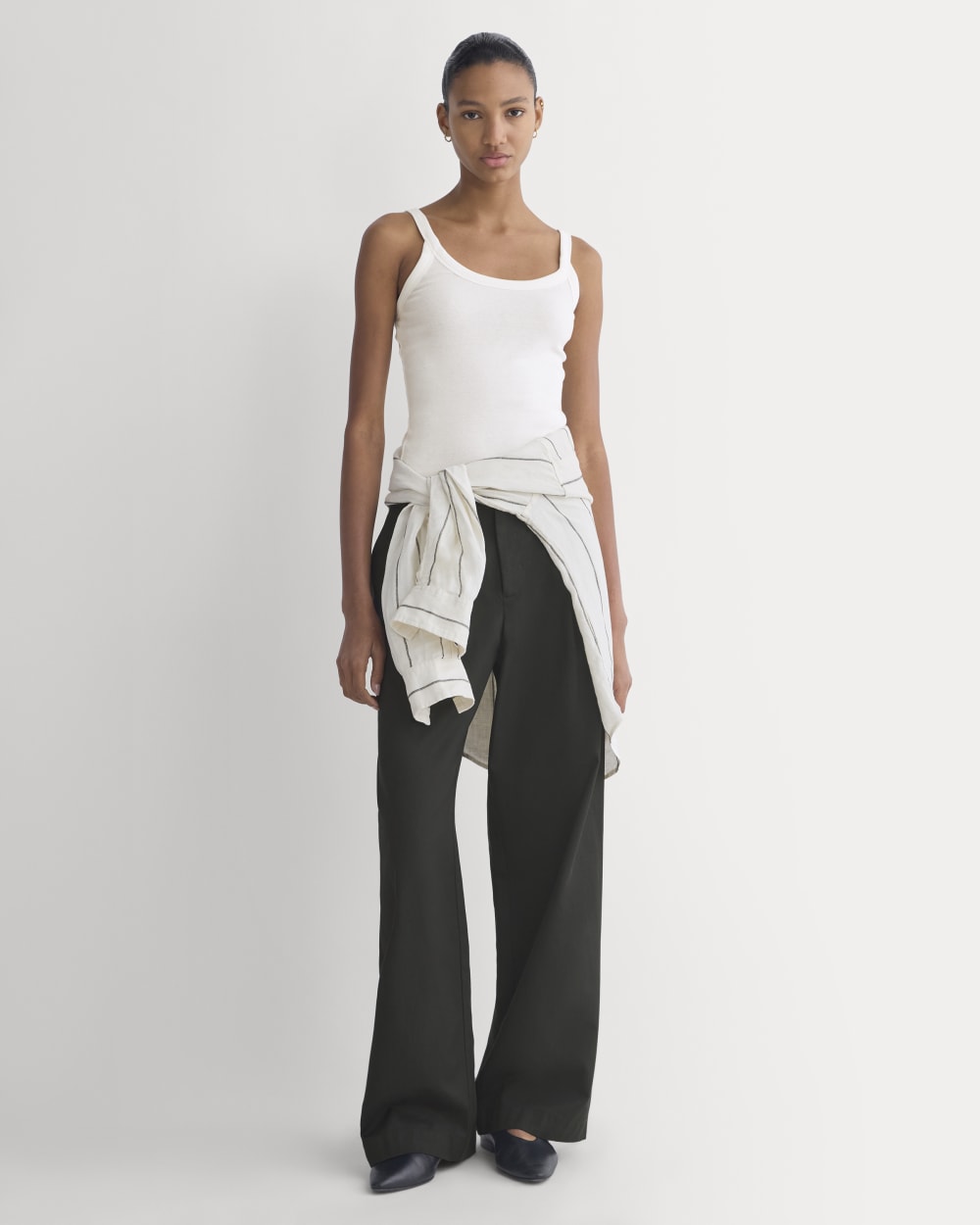 RetroSoft U-Neck Tank in Bone — detail view