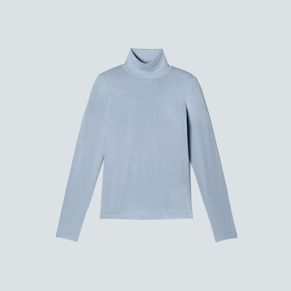 The Organic Cotton Turtleneck in Mist — alternate view