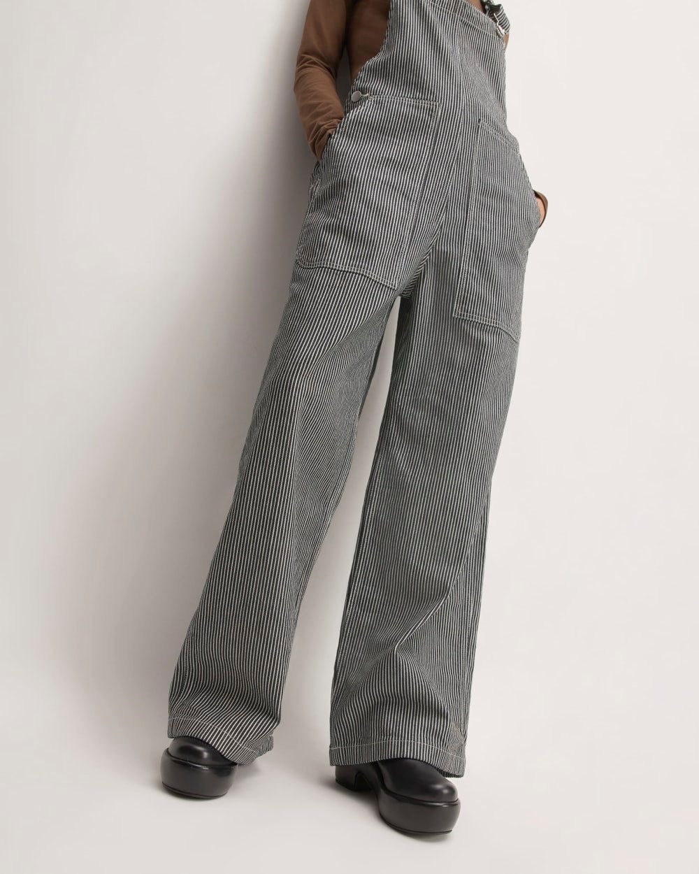 The Gardener Overall in Hickory Stripe — detail view