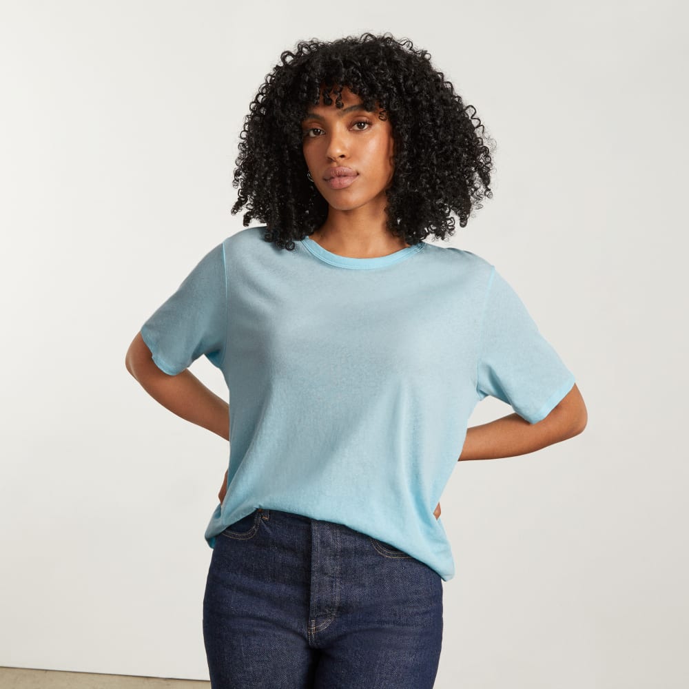 The Air Tee in Ice Blue — detail view