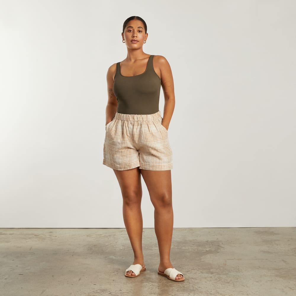 The Square-Neck One-Piece in Beech — detail view