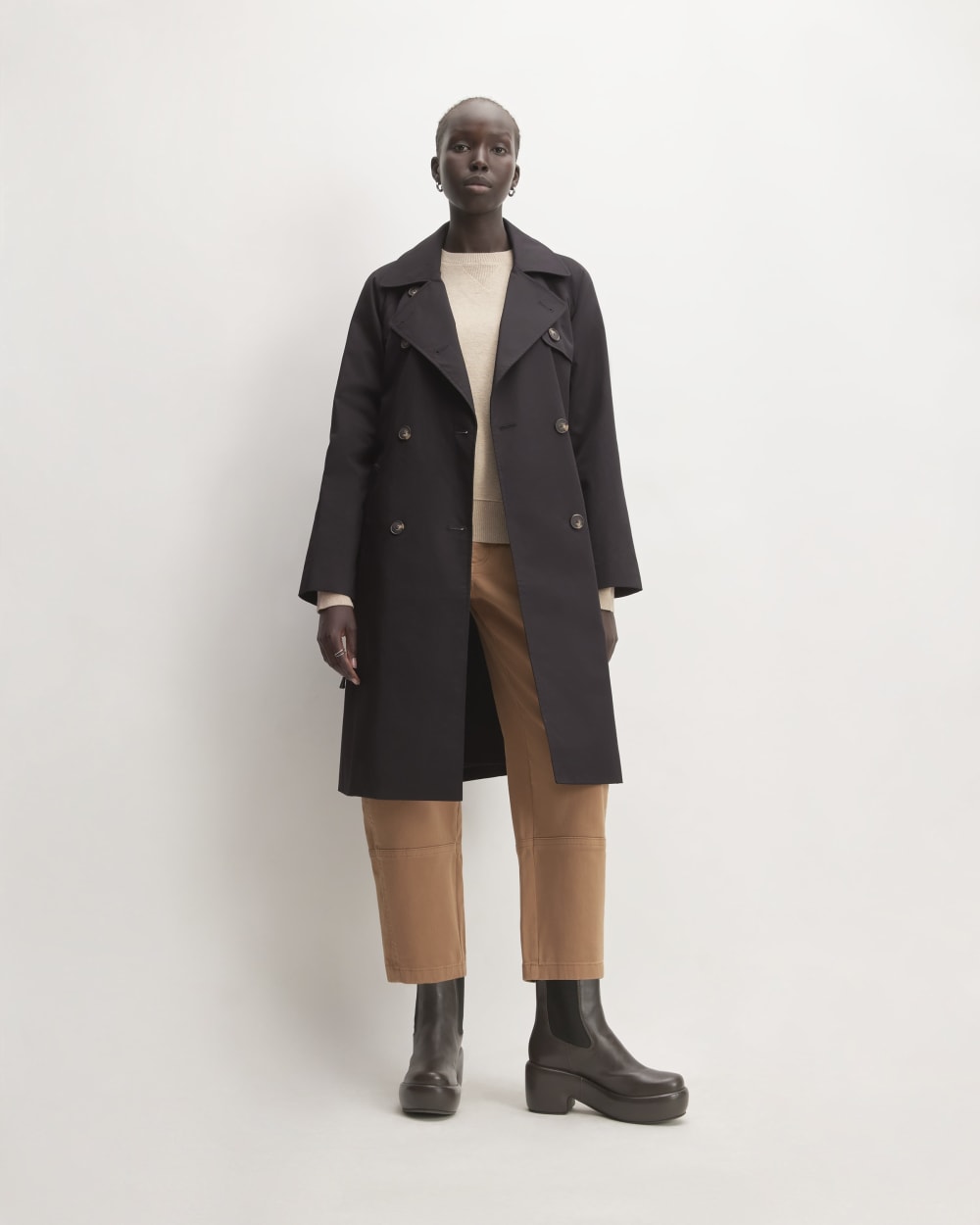 The Trench Coat in Black — front view