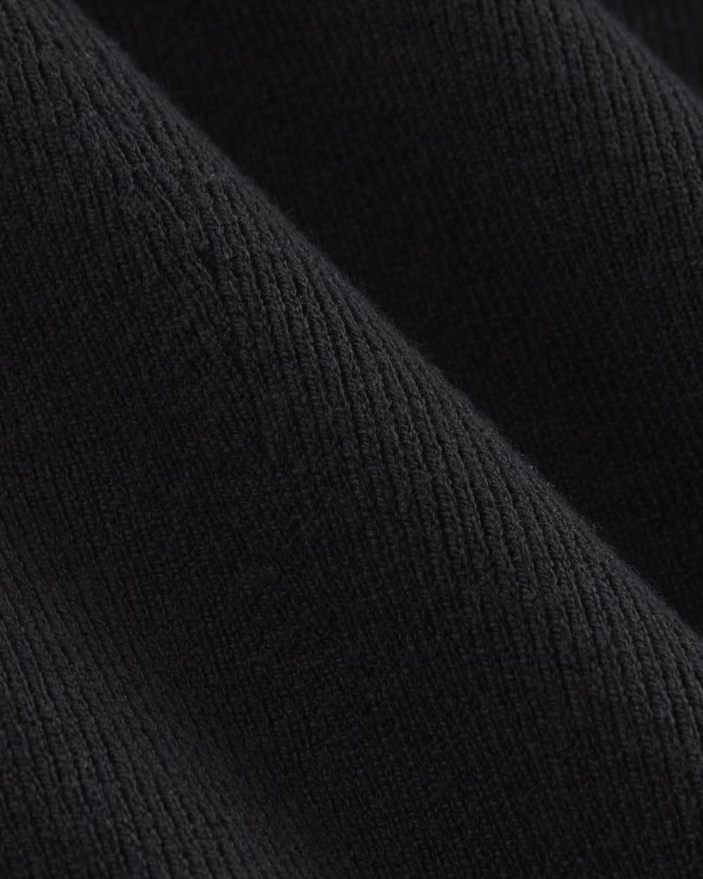 The Knit Polo in Black — detail view