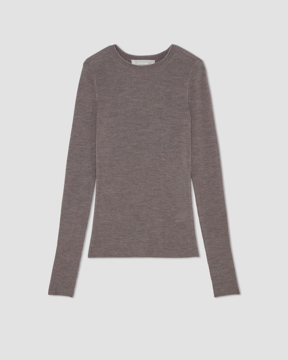 The Long-Sleeve Sweater Tee in Ultrasoft Merino in Heather Cocoa — alternate view