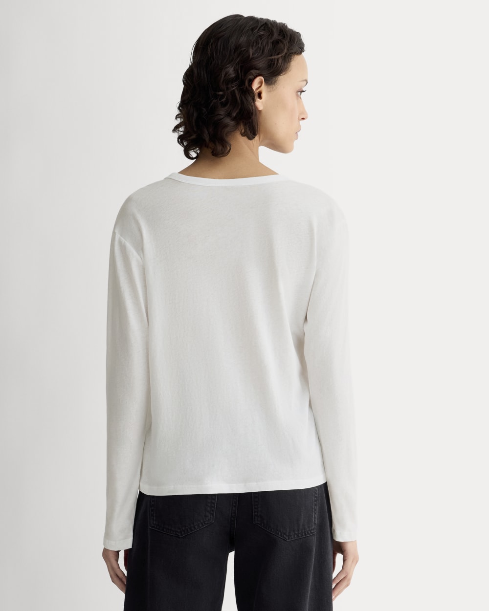 The Air Long-Sleeve Tee in White — detail view