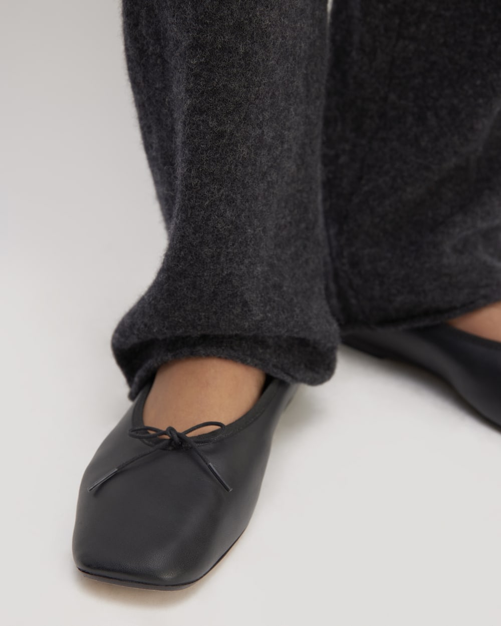 The Cozy-Stretch Straight-Leg Sweatpant in Charcoal — detail view