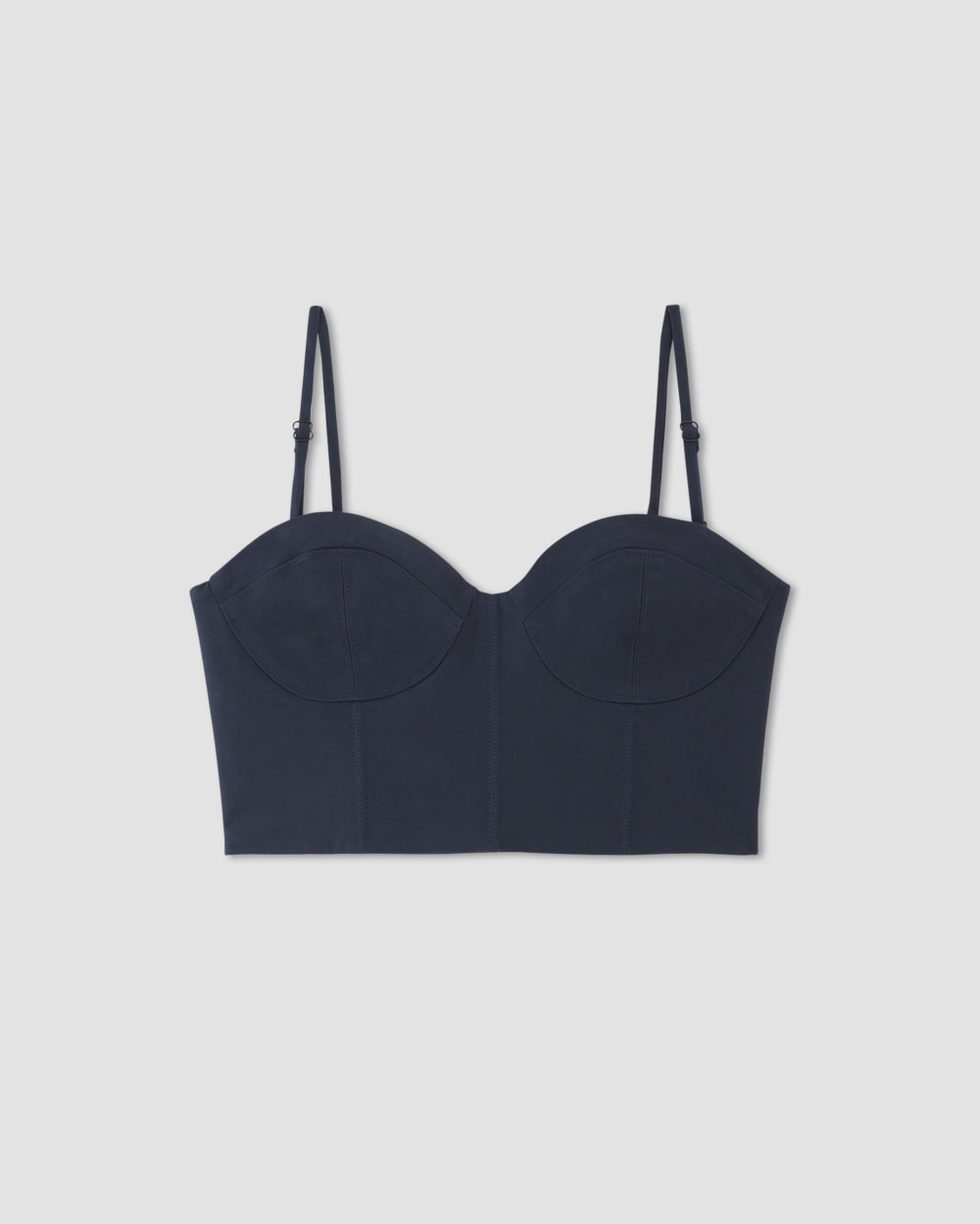 The Structured Cotton Bustier in Navy — alternate view
