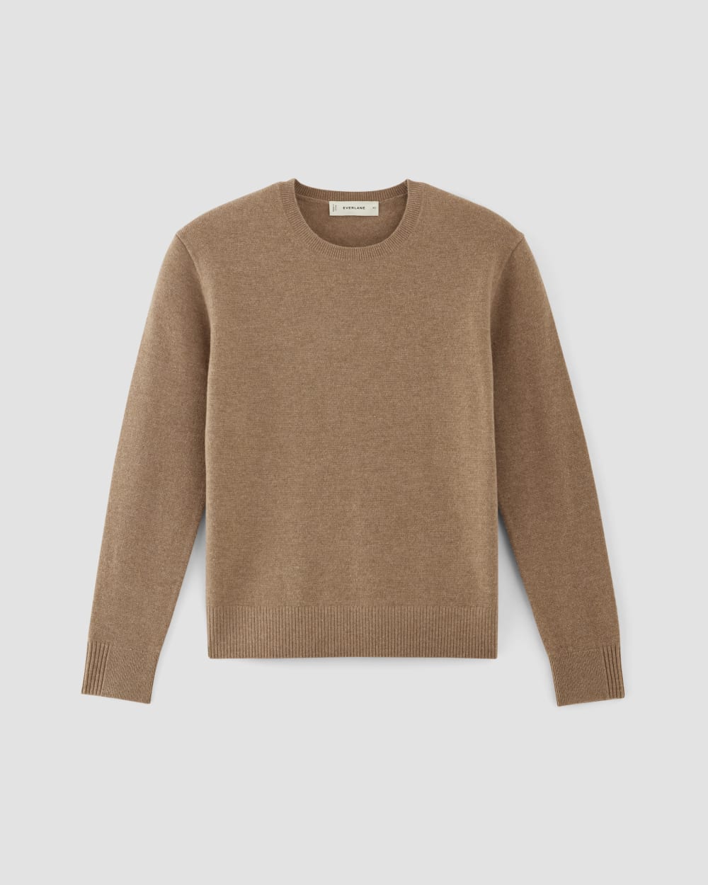 The Classic Crew in Cashmere in Heathered Brown — alternate view
