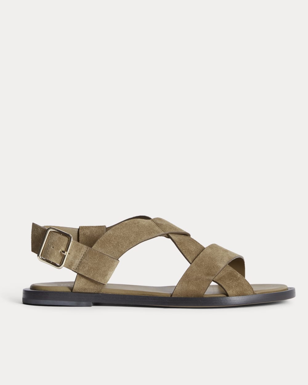 The City Strap Sandal in Sand Suede — front view