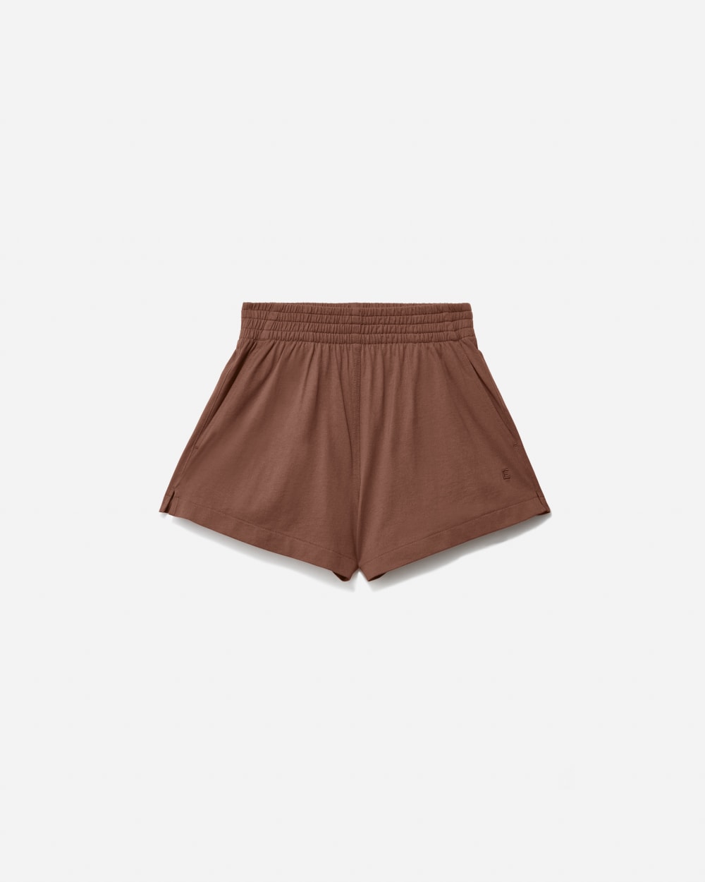 The Retro Jersey Short in Caramel — detail view