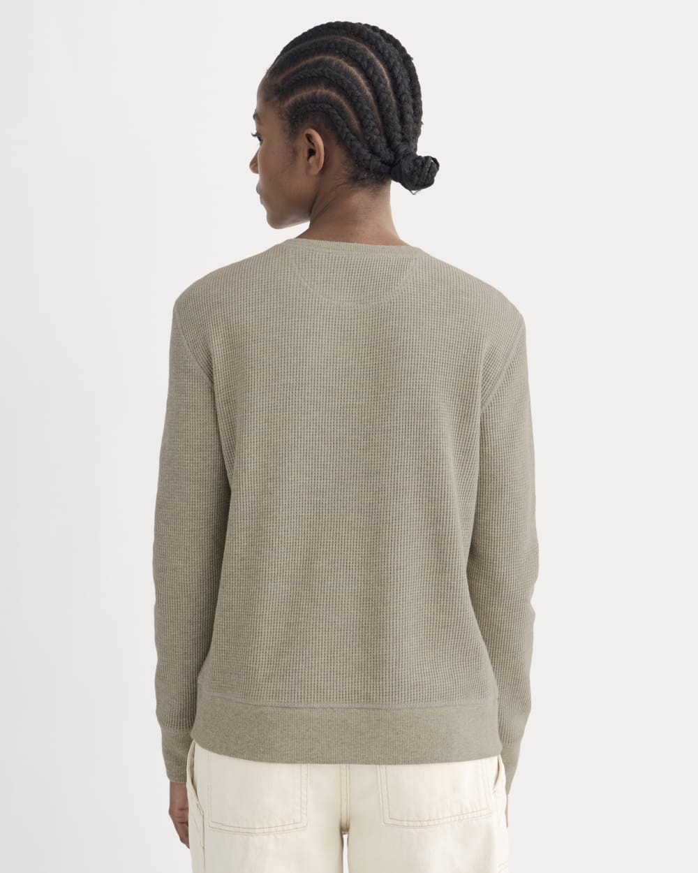 The Waffle Henley in Oatmeal Heather — detail view