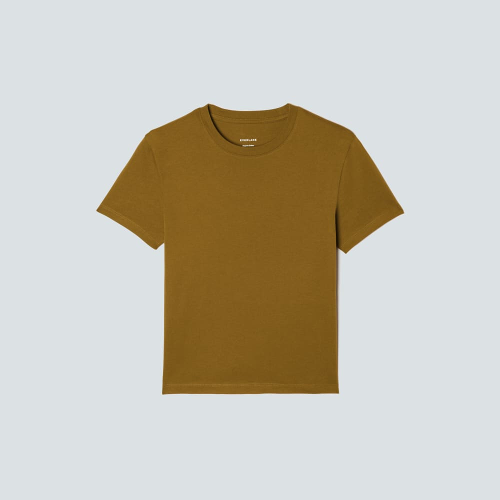 The Box-Cut Tee in Essential Cotton in Tapenade — front view