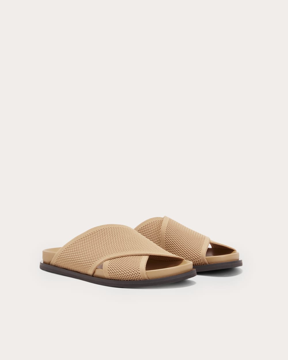 The ReKnit Form Crossover Sandal in Caramel — detail view